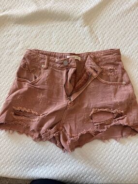 Mustard seed high rise distressed denim shorts